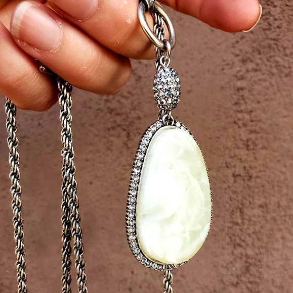 QVC Joan Rivers Gemstone Pendant Toggle Necklace. - Picture 9 of 16